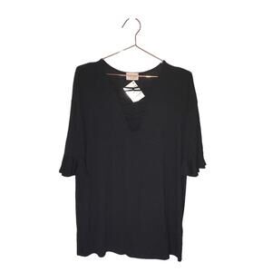 143 Story by Line Up Black Jersey Knit Top - Size 16